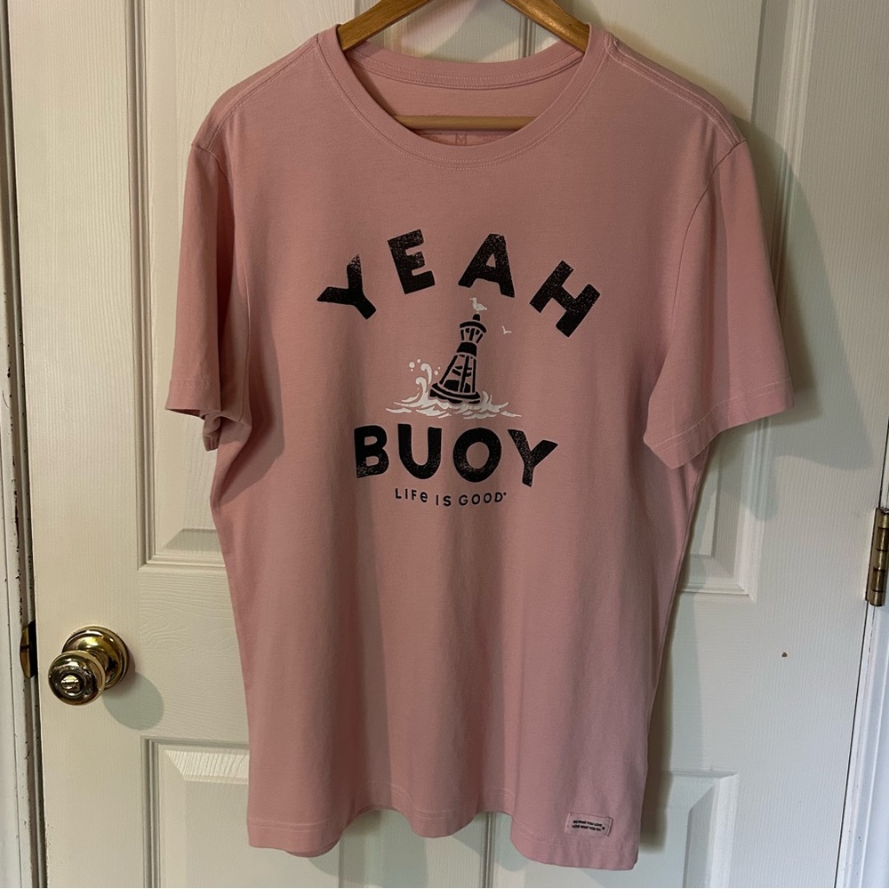 LIG Pink 'Yeah Buoy' Graphic T-Shirt Crusher Tee | Unisex M - Picture 2 of 13